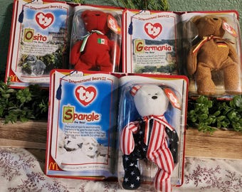 McDonalds TY INTERNATIONAL Bears II Teenie Beanie Babies - Set Of 3