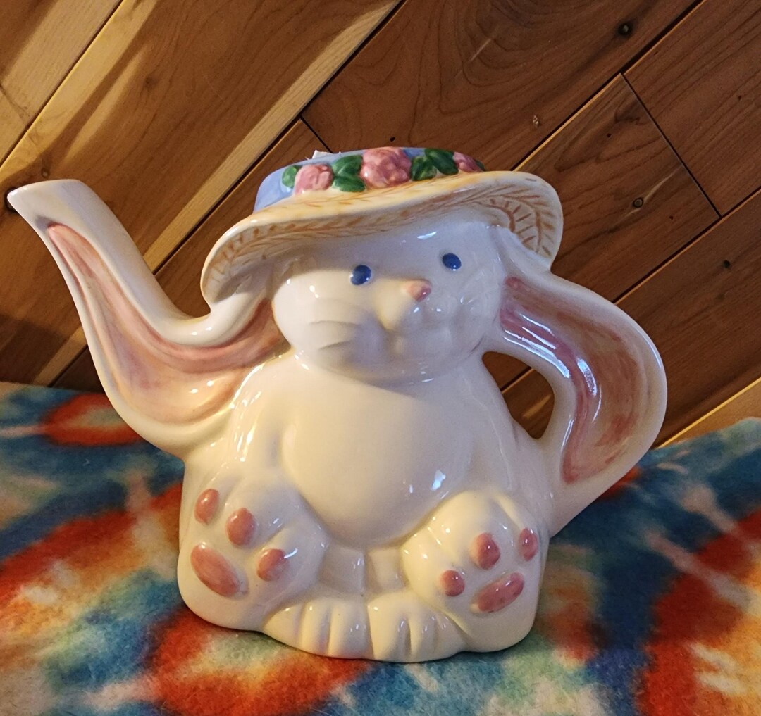 Vintage Treasure Craft Rabbit Teapot - Etsy