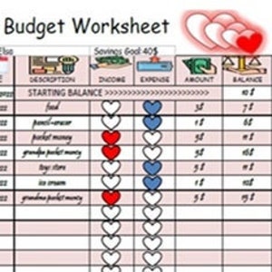 Kids Budget Worksheet: Printable Pocket Money Tracker (Digital Download)