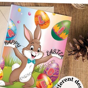 Carte de voeux de Pâques personnalisable, Carte de Pâques drôle, Oeufs chers, Carte de voeux de Pâques modifiable, Cartes de Pâques personnalisées avec lapin, Pâques