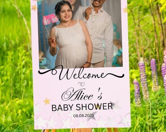 Personalisierbares Fotoposter mit Name & Datum (Canva Template, digitaler Download)