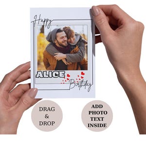 Custom  Birthday Card, Personalized Greeting Card for Birthday,Boyfriend Girlfriend Love Card, Create your own Birthday Photo Card,Romantic
