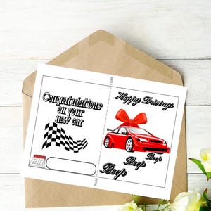 Cartão de parabéns pelo carro novo, parabéns pelo seu carro novo, carro novo, cartão de parabéns pelo melhor amigo, cartão de parabéns pelo primeiro carro