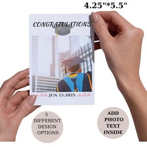 Tarjeta de graduación editable con foto y mensaje/Tarjeta de felicitación personalizada, tarjeta de graduación personalizada, regalo de graduación para su hijo o amigo