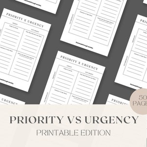 The Breakthrough Priority VS Urgency Matrix 50 Pages Productivity Habits Atomic Habits Self Development Journal