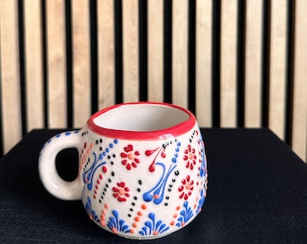 Ceramic mug, Ceramic Coffee mug, Handmade mug, Hand Painted ceramic, Soup cup, Tea cup, Unique handmade, Large Handle Pottery mug, Handmade