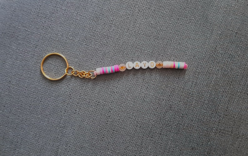 personalised clay bead keychain #colour 2
