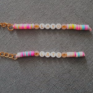 personalised clay bead keychain image 1