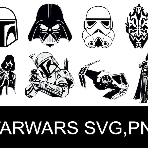 star wars svg star wars png, svg files for cricut, darth vader svg, boba fett svg, svg for cricut, Layered