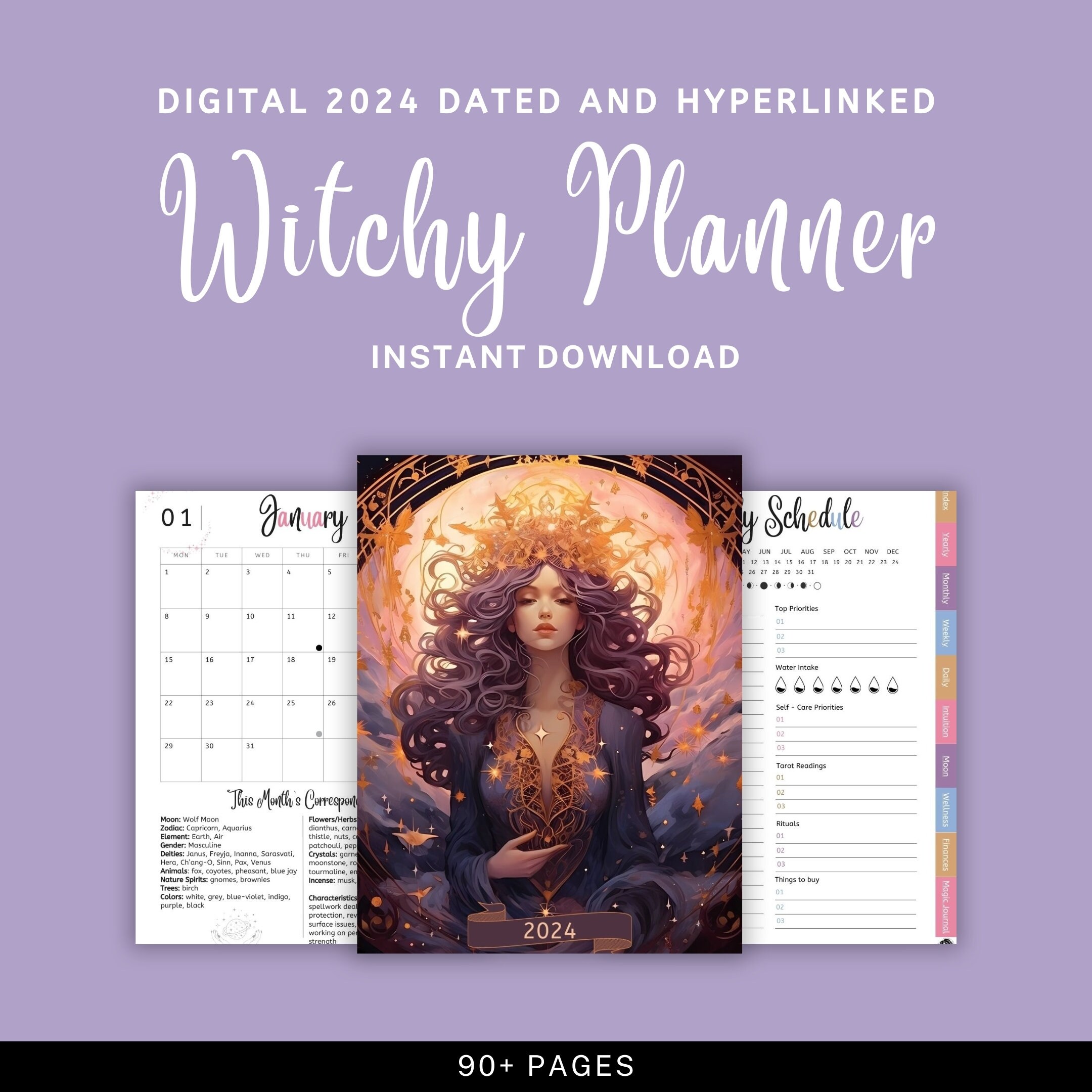 Witchy Digital Sticker Pack, Spiritual Stickers for Witchy Planner, Tarot  Card Goodnotes Stickers 