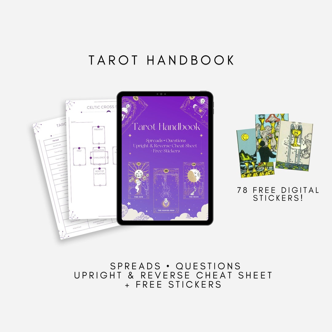 Tarot Handbook With Free Printable Tarot Card Stickers | Tarot Spreads ...