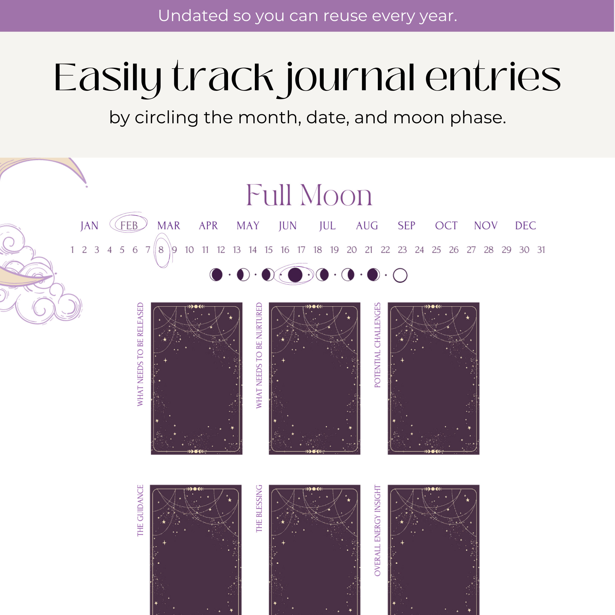 Tarot Journal A Modern Printable Tarot Journal That Helps You Keep Track of Your Readings ...