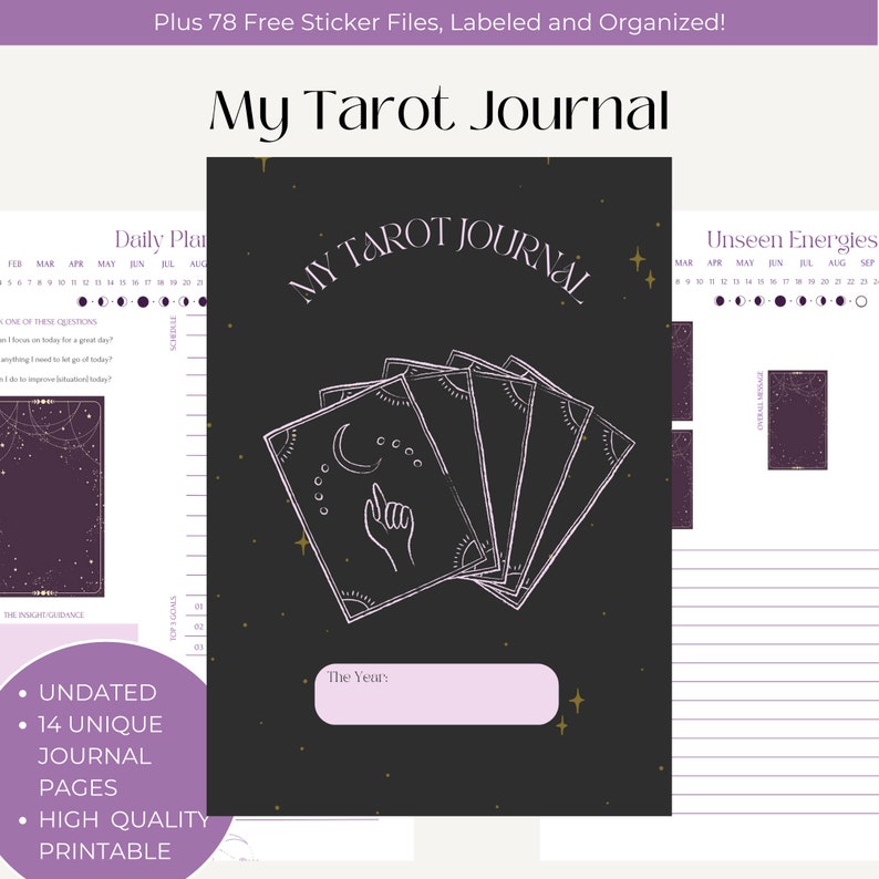 Tarot Journal | A Modern Printable Tarot Journal That Helps You Keep Track of Your Readings ...