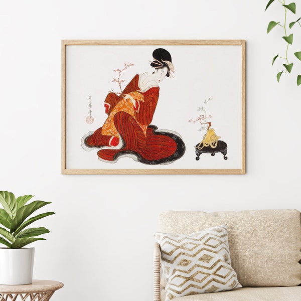 Utamaro Kitagawa, Utamaro Print Utamaro Peinture, Art mural japonais, Gravure sur bois, Téléchargement numérique, Impression d'art japonais, Affiche japonaise