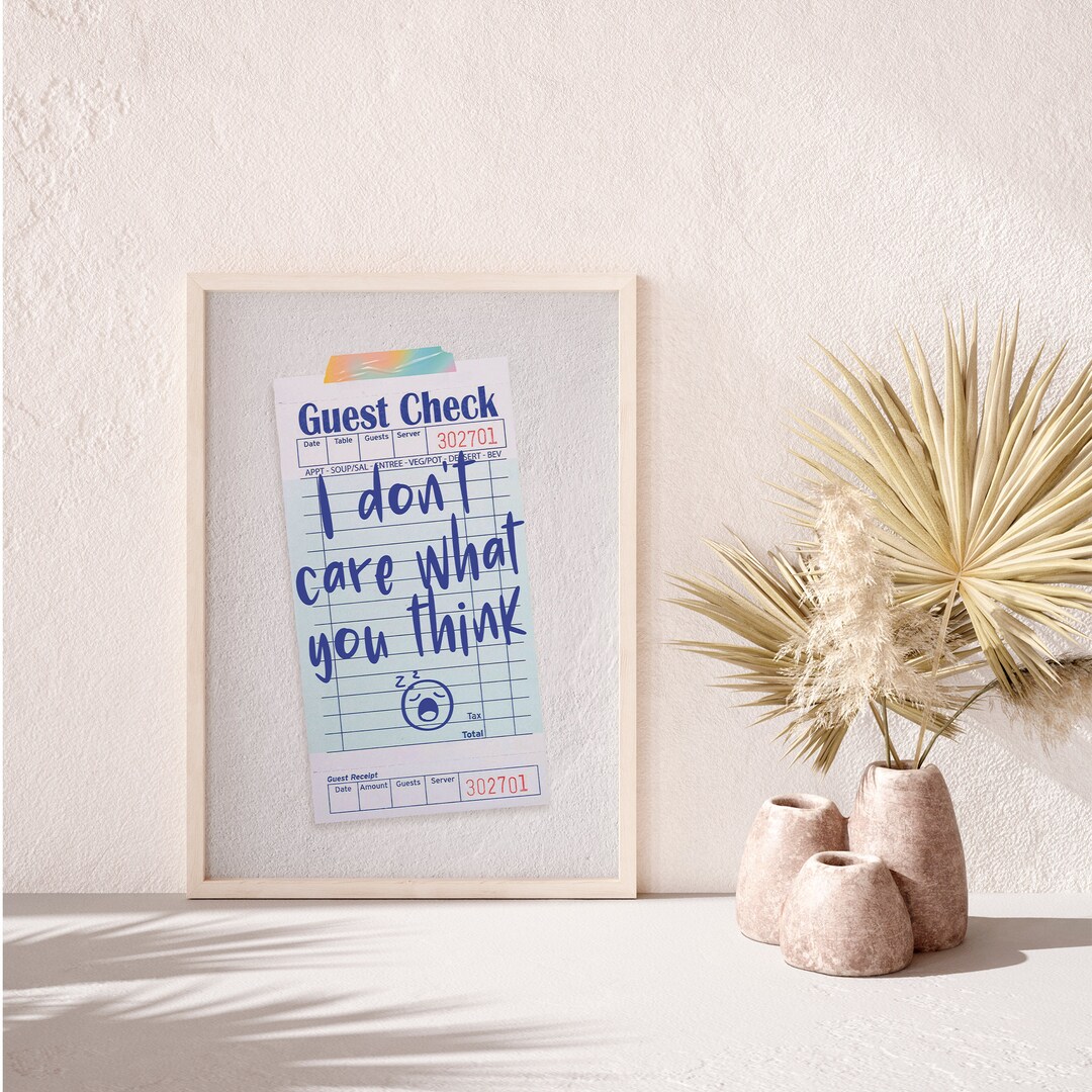 Guest Check Guest Check Poster Digital Download Receipt Etsy