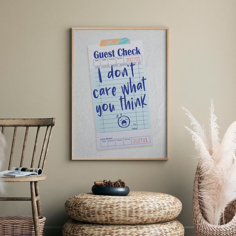 Guest Check Guest Check Poster Digital Download Receipt Etsy
