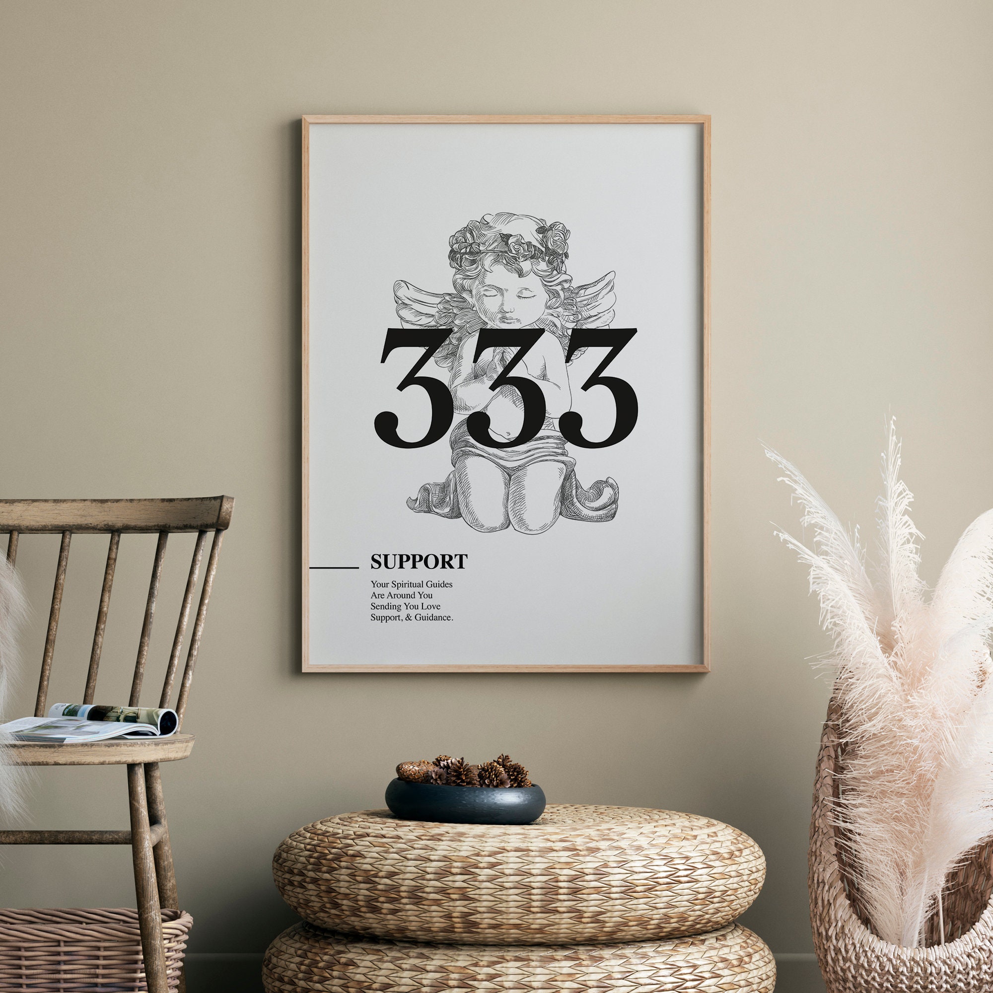 333 Angel Number, Angel Number Print, Instant Printable Art, Digital ...