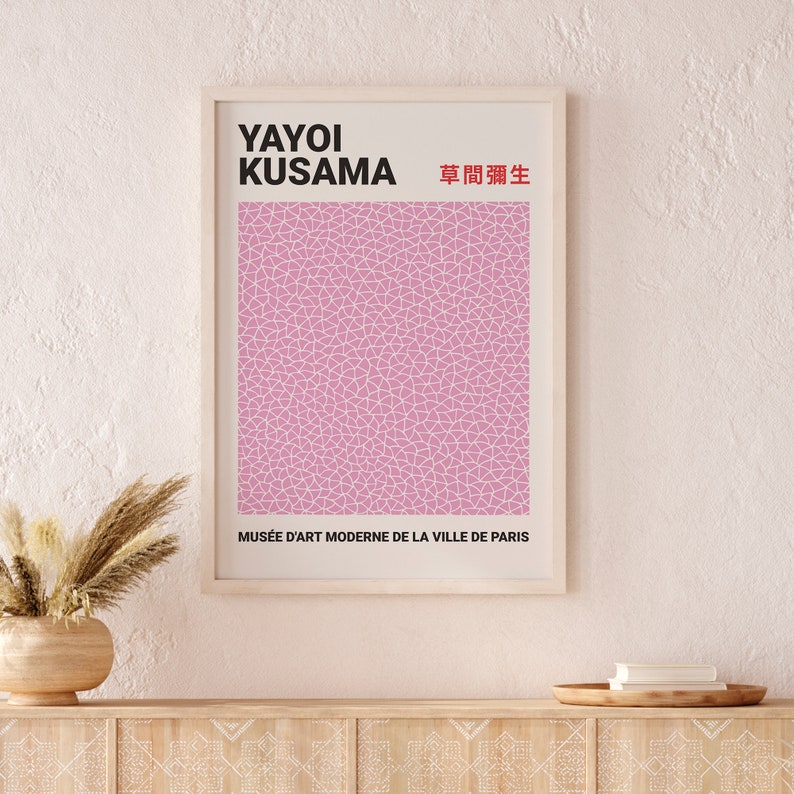 Poster D'Art Yayoi Kusama - Pink Tokyo 1998 Exhibition - Poster Rétro Vintage