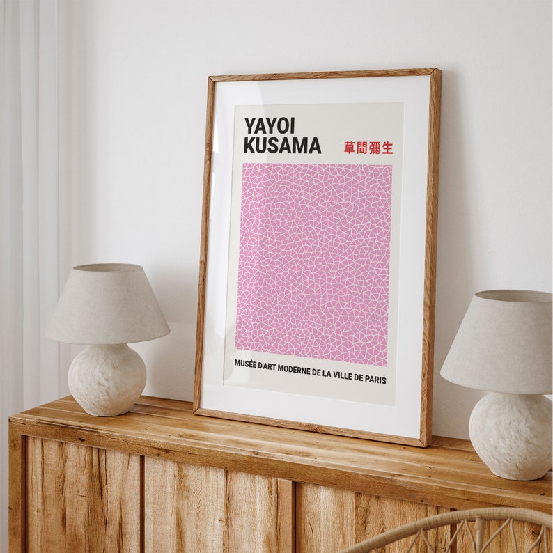 Poster D'Art Yayoi Kusama - Pink Tokyo 1998 Exhibition - Poster Rétro Vintage