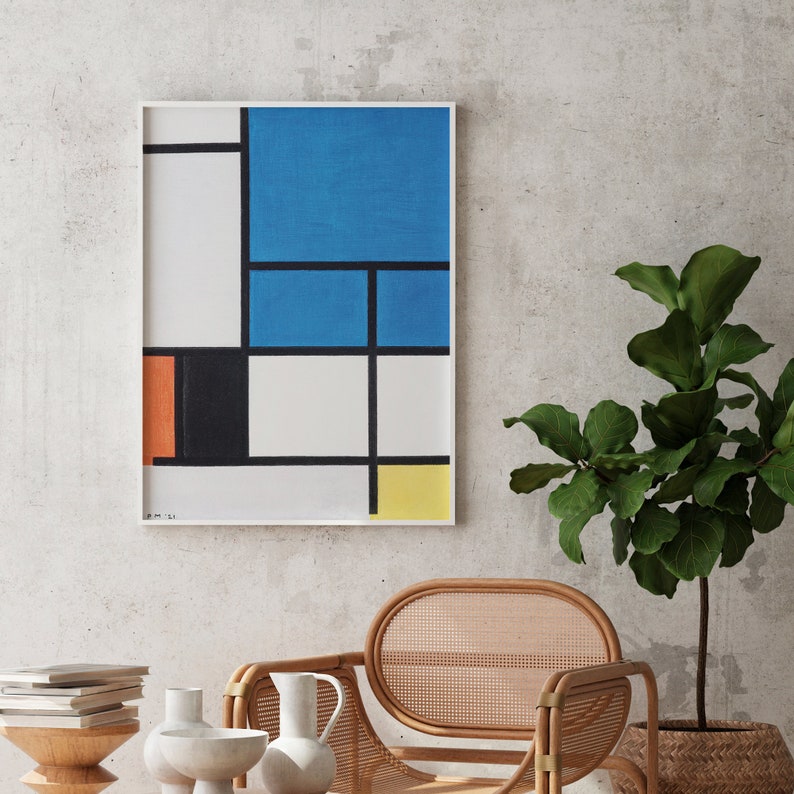 Piet Mondrian Print, Piet Mondrian Poster, Geometric Wall Set, Piet