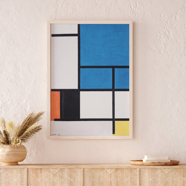 Piet Mondrian Print, Piet Mondrian Poster, Geometric Wall Set, Piet