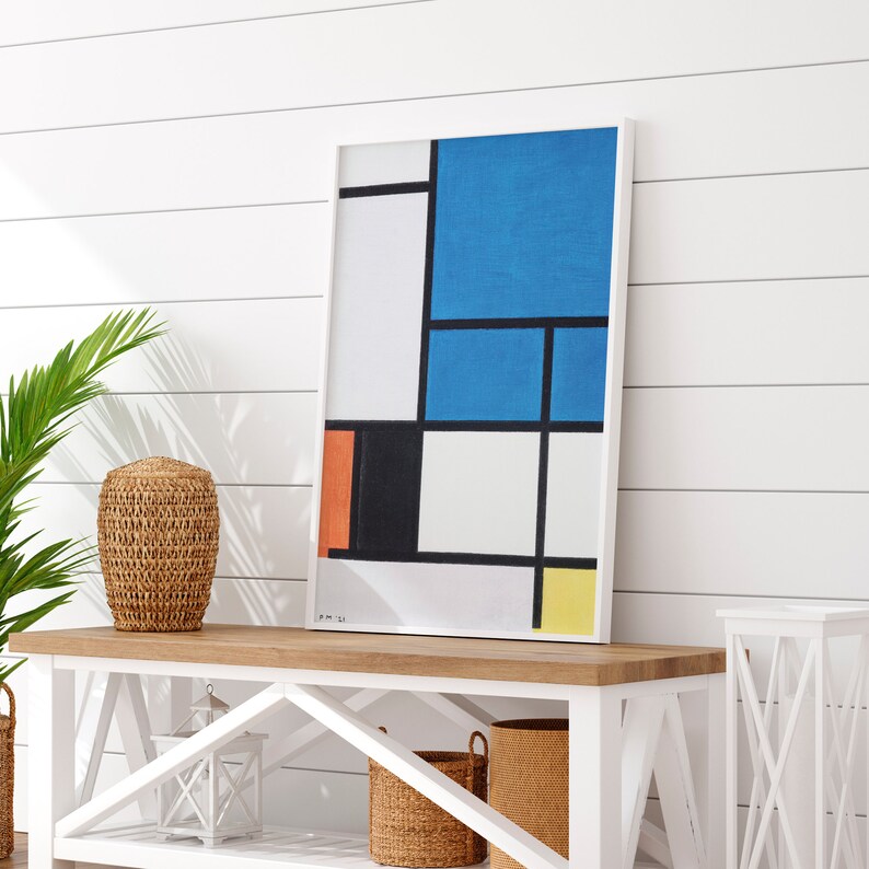 Piet Mondrian Print, Piet Mondrian Poster, Geometric Wall Set, Piet