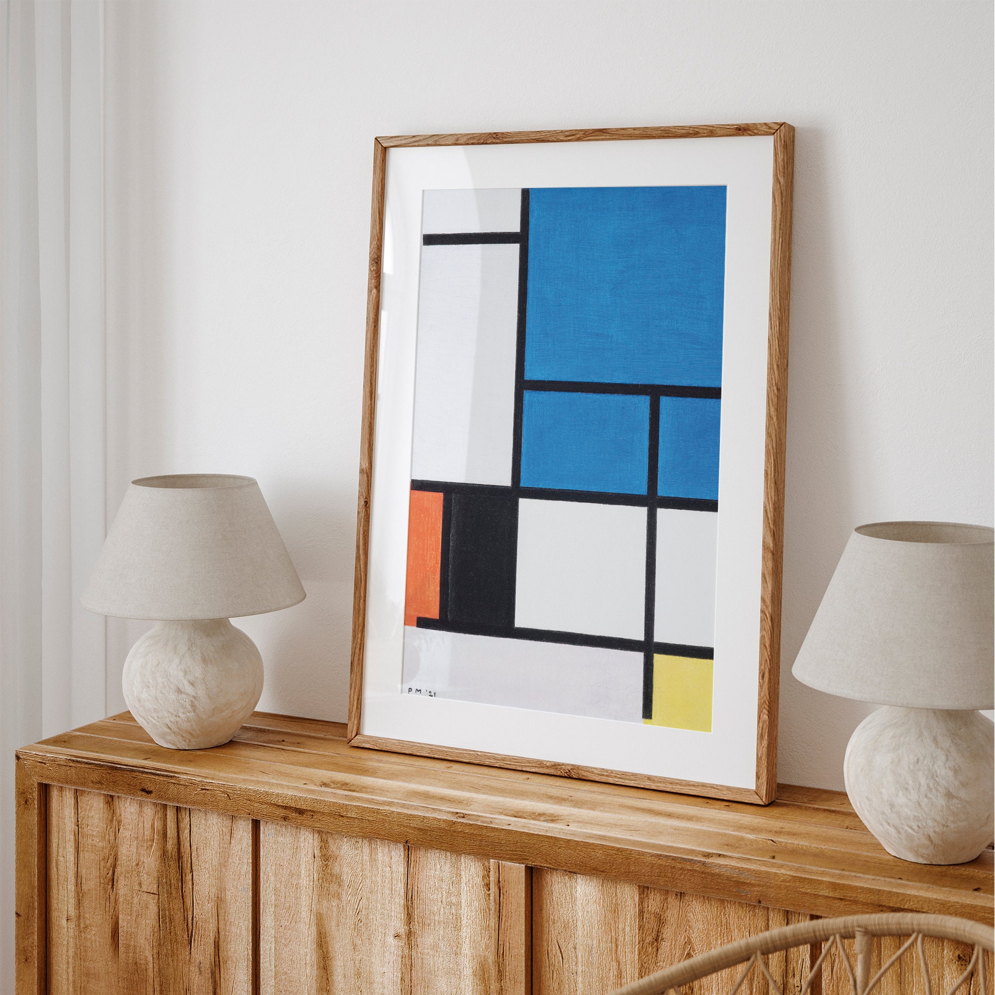 Piet Mondrian Print, Piet Mondrian Poster, Geometric Wall Set, Piet