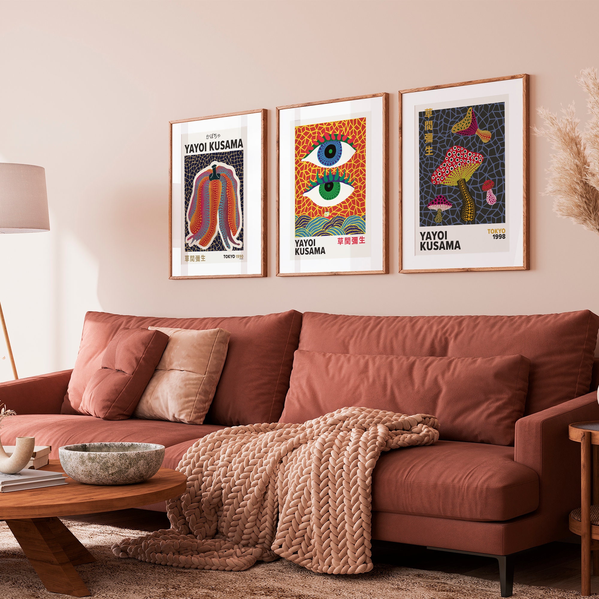ARTINSPIRIO Yayoi Kusama poster met lijst (alleen poster, 70 x 100 cm