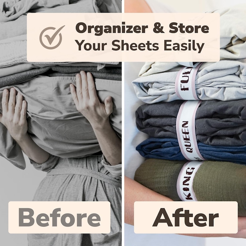 Bed Sheet Organiser and Storage Bands 4 Pc per Pack KING SIZE Organise