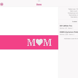 MOM Needlepoint Nyckelringsmönster (Digital PDF)