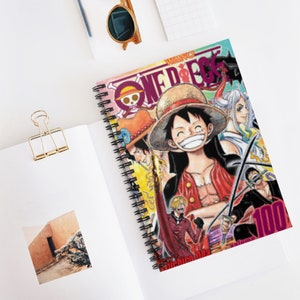 Pastele Luffy One Piece Film Red Custom Spiral Notebook Ruled Line