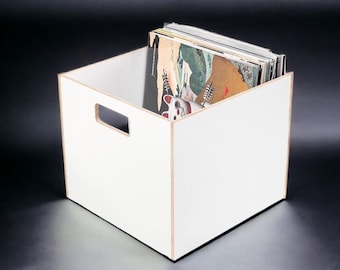 Caja para discos de vinilo, caja de madera para estante de discos de vinilo, caja de madera ecológica para exhibición de estantes de discos de vinilo, estante para discos, caja de almacenamiento de discos de vinilo