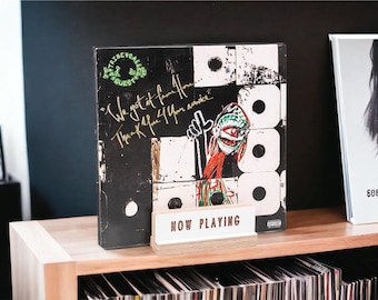 Repisa para discos de vinilo, estante para discos de vinilo de madera, estante para discos