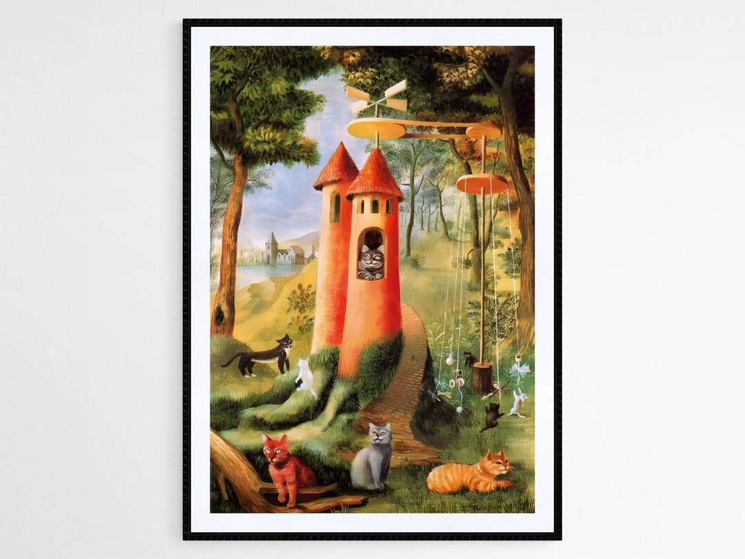 Remedios Varo Art Print Cats Paradise Paraíso De Los Gatos - Etsy