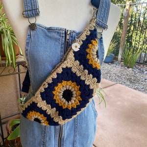 Crochet Granny Square Adjustable Crossbody/Sling/Fanny Pack Purse Bag