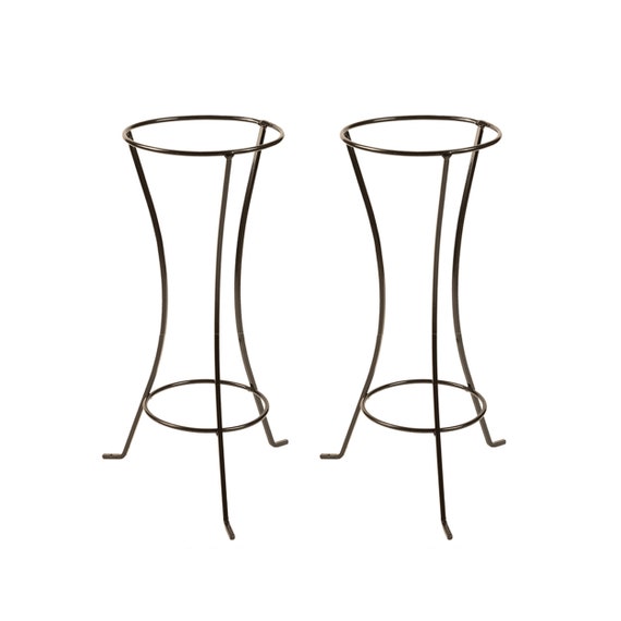 Support 2 Niveaux Pour Plantes Sur Roulettes Noir