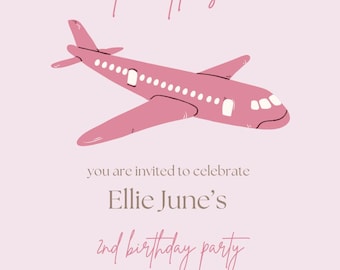 Girly Airplane Invitation