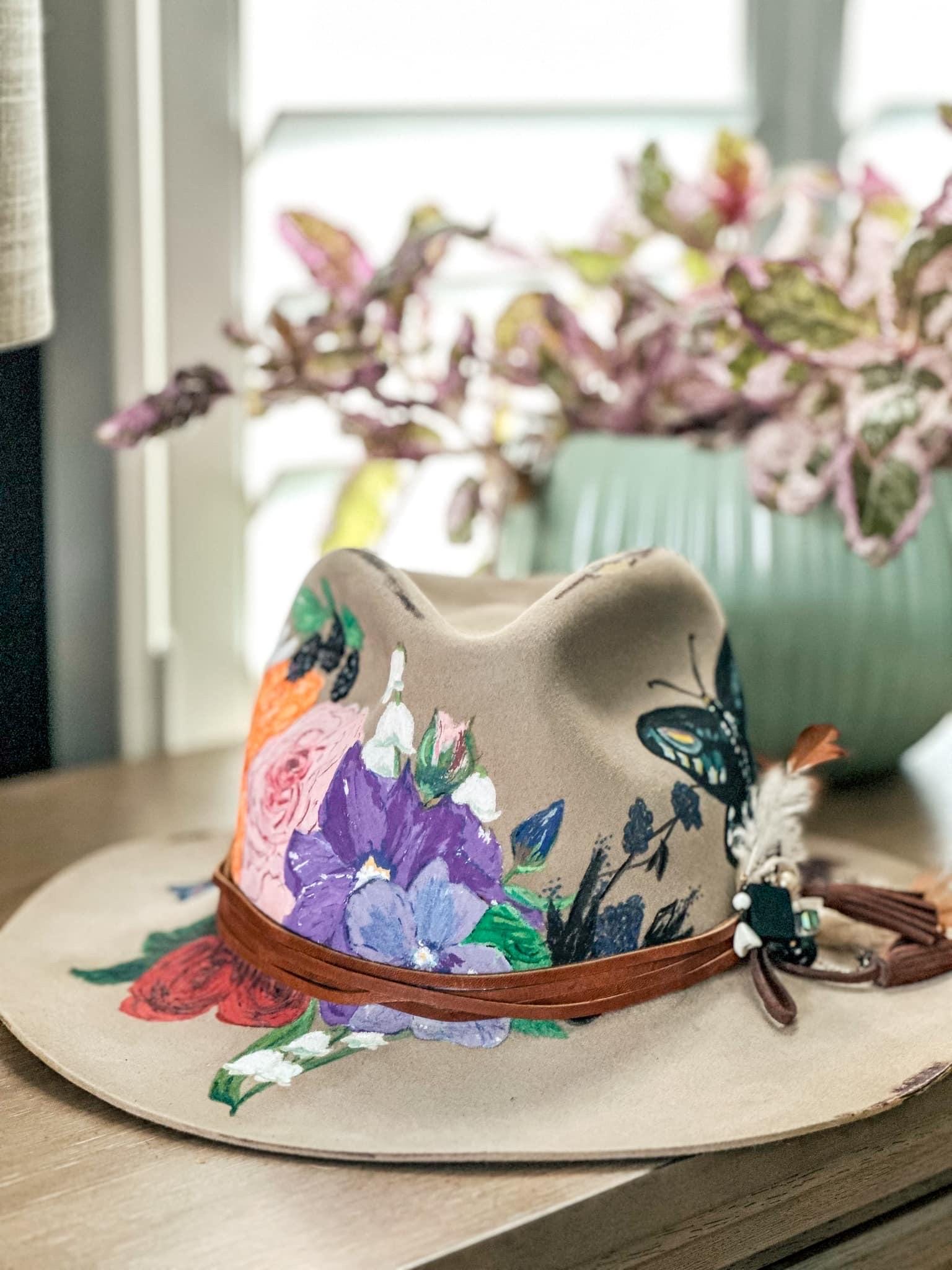 Custom, Hand-painted Felt Hats - Etsy display picture 1