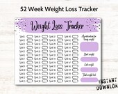 Weight Loss Tracker Printable, Weight Loss Challenge, Weekly Weigh in Log, Slimming Log Planner, 52 Week Weight Loss Journal, Diet Tracker