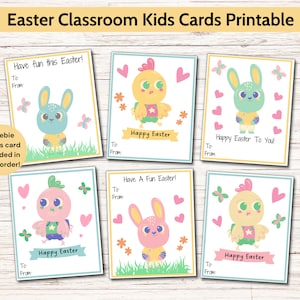 Cartões de feliz Páscoa para sala de aula para impressão, cartão de Páscoa para crianças em idade escolar, etiquetas para presentes de Páscoa, cartões de coelhinho da Páscoa, etiqueta de presente para biscoitos de Páscoa