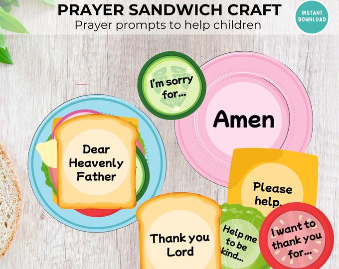 PRAYER FRIES Bible Paper Craft Activity Kit for Kids. Sunday School ...