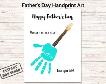 Happy Father's Day Handprint Art, 1st Fathers Day Handprint Craft, Baby First Handprint Keepsake Handprint, Kids Daycare Activity For Daddy