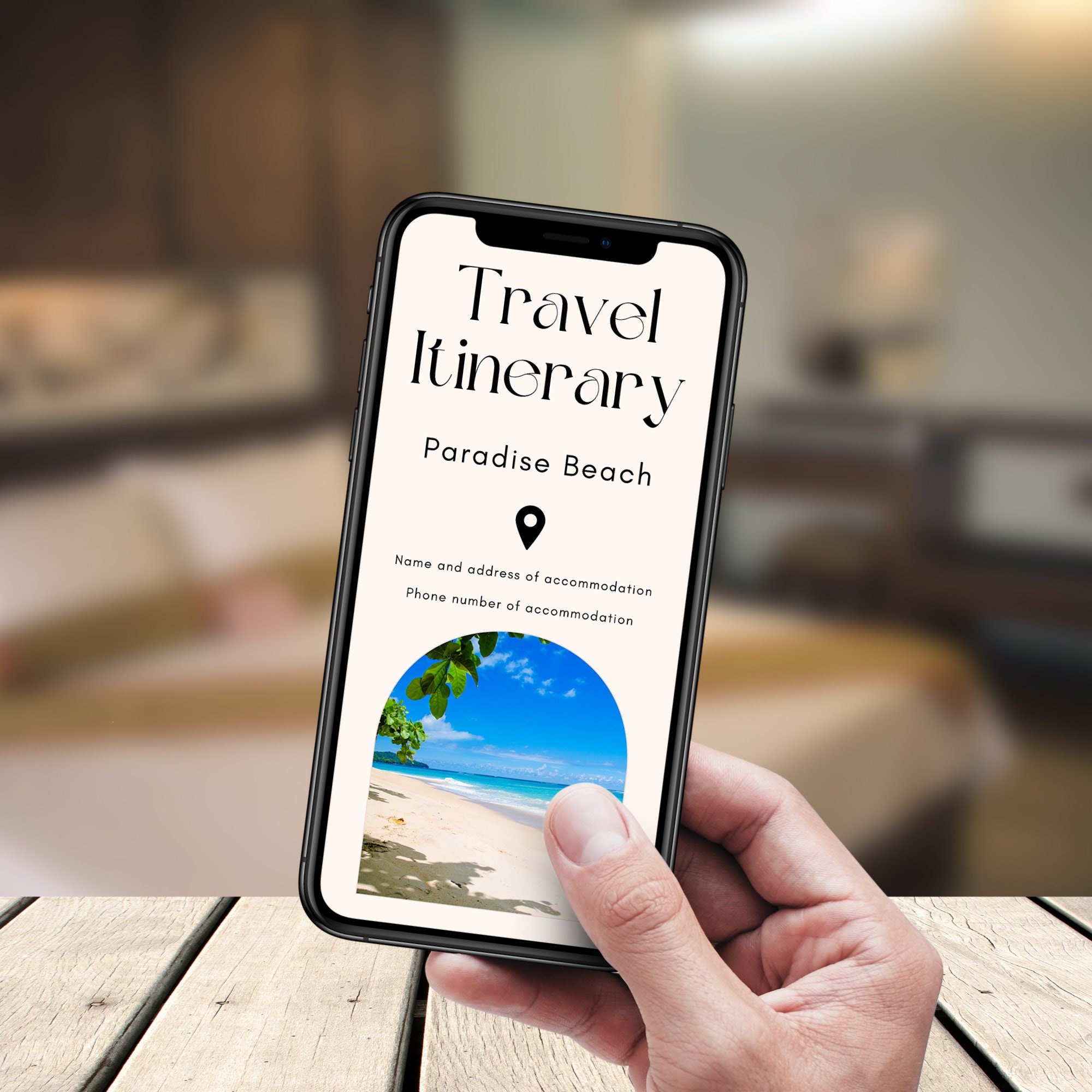 Editable Travel Itinerary Template, Mobile Phone Trip Planner, Family ...