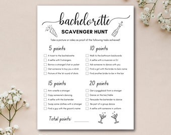 Chasse au trésor EVJF, jeux EVJF, activité baby shower amusante modifiable/remplissable, divertissement au bar pour les futures mariées, soirées entre célibataires