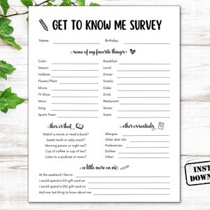 Employee Favorite Things Survey, Get To Know Me Questions, All About Me Questionnaire, Teacher Staff Favorites List, Co-worker Gift Wishlist
