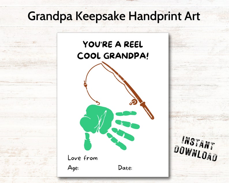 Grandpa Handprint Art, Handprint Craft Grandpa, New Grandfather Gift, Grandpa Keepsake, Happy Grandparents Day, Baby Handprint, Daycare Fun