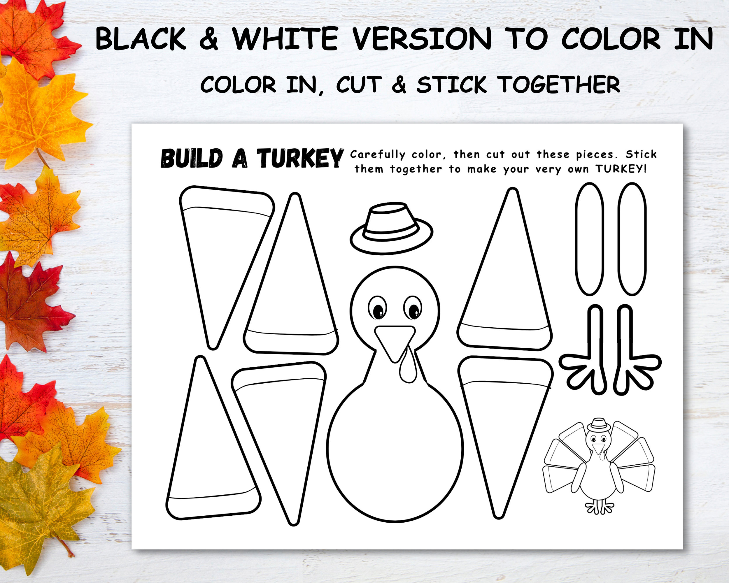 build a turkey craft for thanksgiving, kids crafting activity