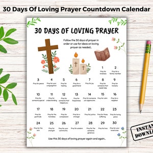 30 Days Of Prayer Countdown Calendar, 30 Days Loving Prayer Ideas, Kids Prayer Challenge, Christian Sunday School Activities, Catholic Pray
