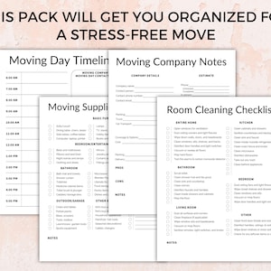 Moving Planner Checklist Printable, Moving Away Relocation Binder, Move States Preparation Pack, Organize Declutter Garage Sale, New Home Gift, Cleaning Home Sell House Prep.