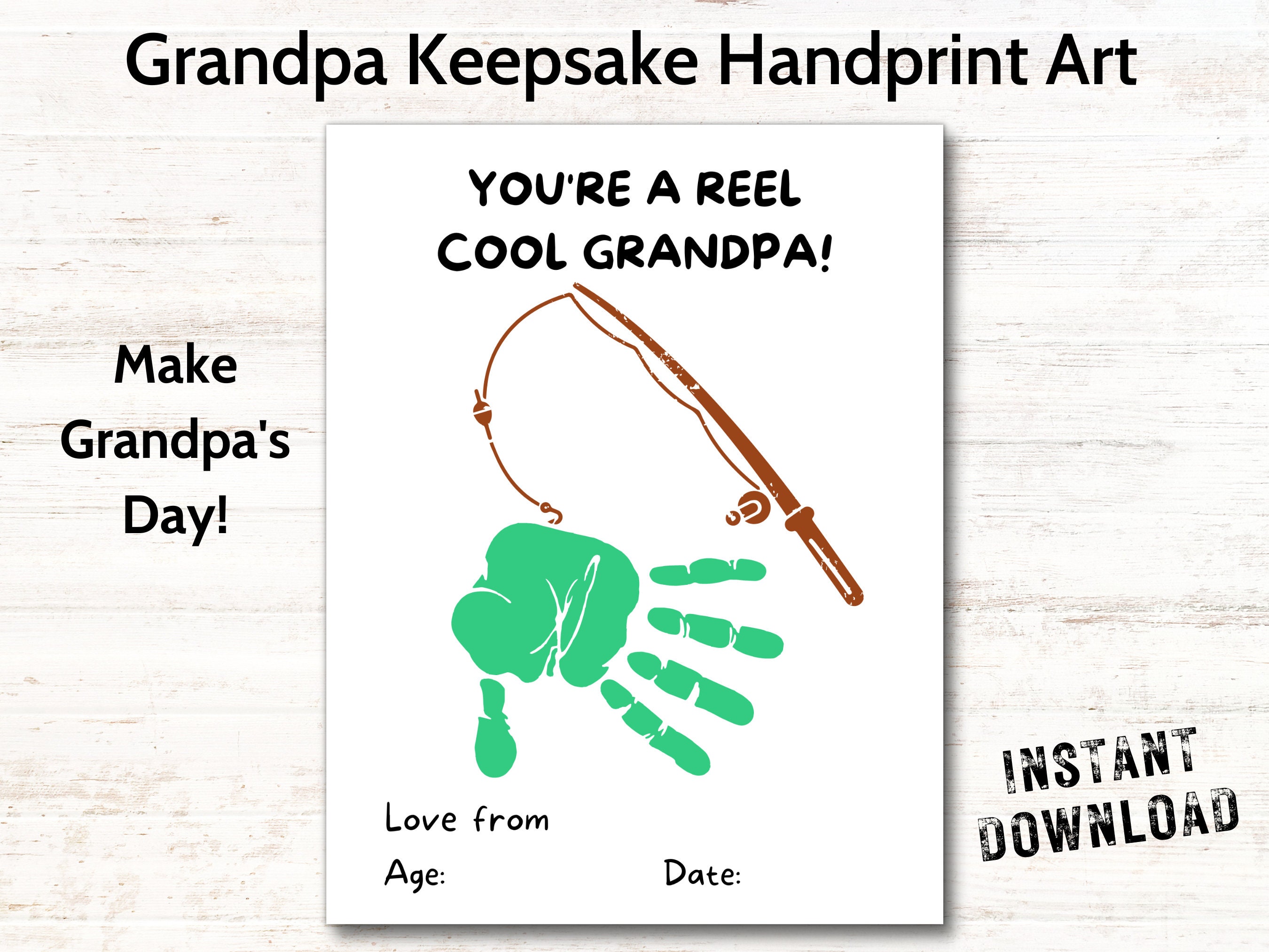 Grandpa Handprint Art Handprint Craft Grandpa New Etsy UK